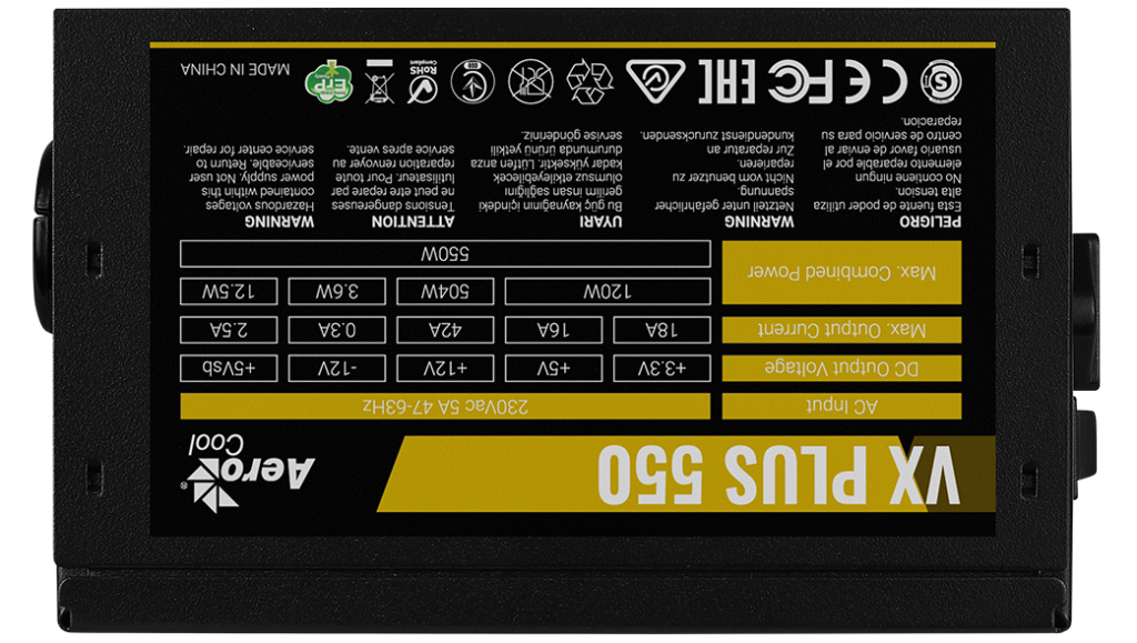 AEROCOOL VX PLUS 550W | Osaka PC Gamer
