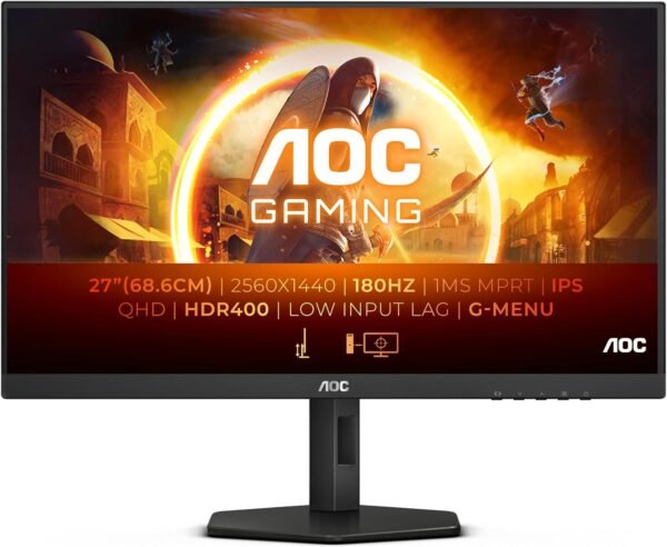 AOC Gaming Q27G4X 27" QHD IPS Gaming Monitor - 180Hz, 1ms, HDR400, FreeSync - Image 2