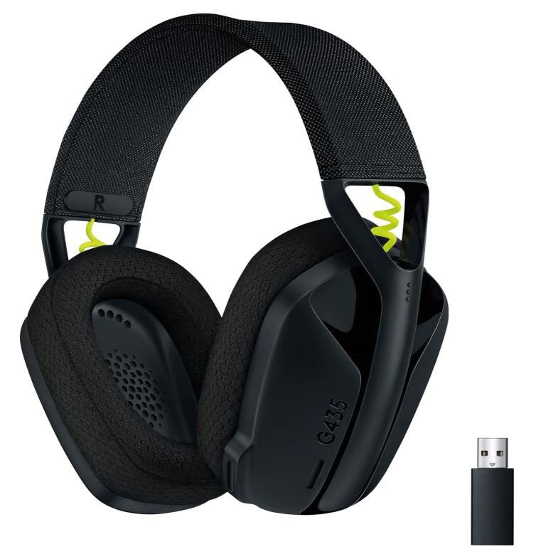 Logitech G435 LIGHTSPEED Wireless Gaming Headset - Black | White | Blue - Black