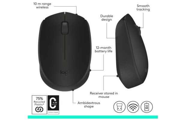 Logitech M171 Wireless Mouse - Black - Image 8