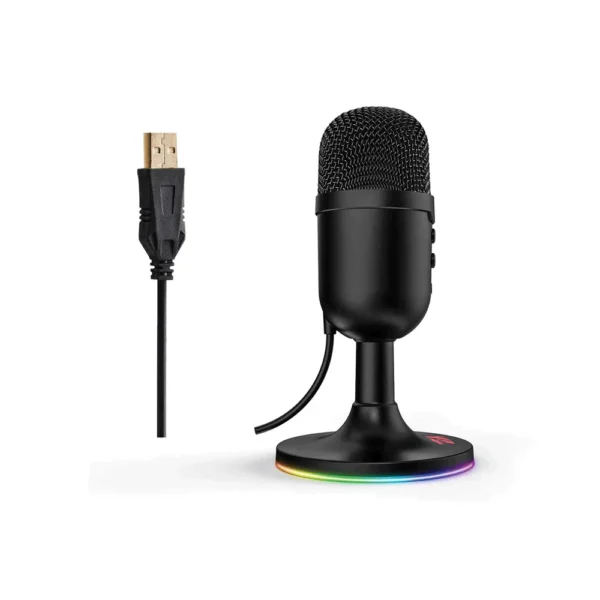 Redragon GM303 Pulsar Streaming Microphone – RGB Lighting, Omnidirectional, Noise-Canceling, USB Connectivity - Image 4