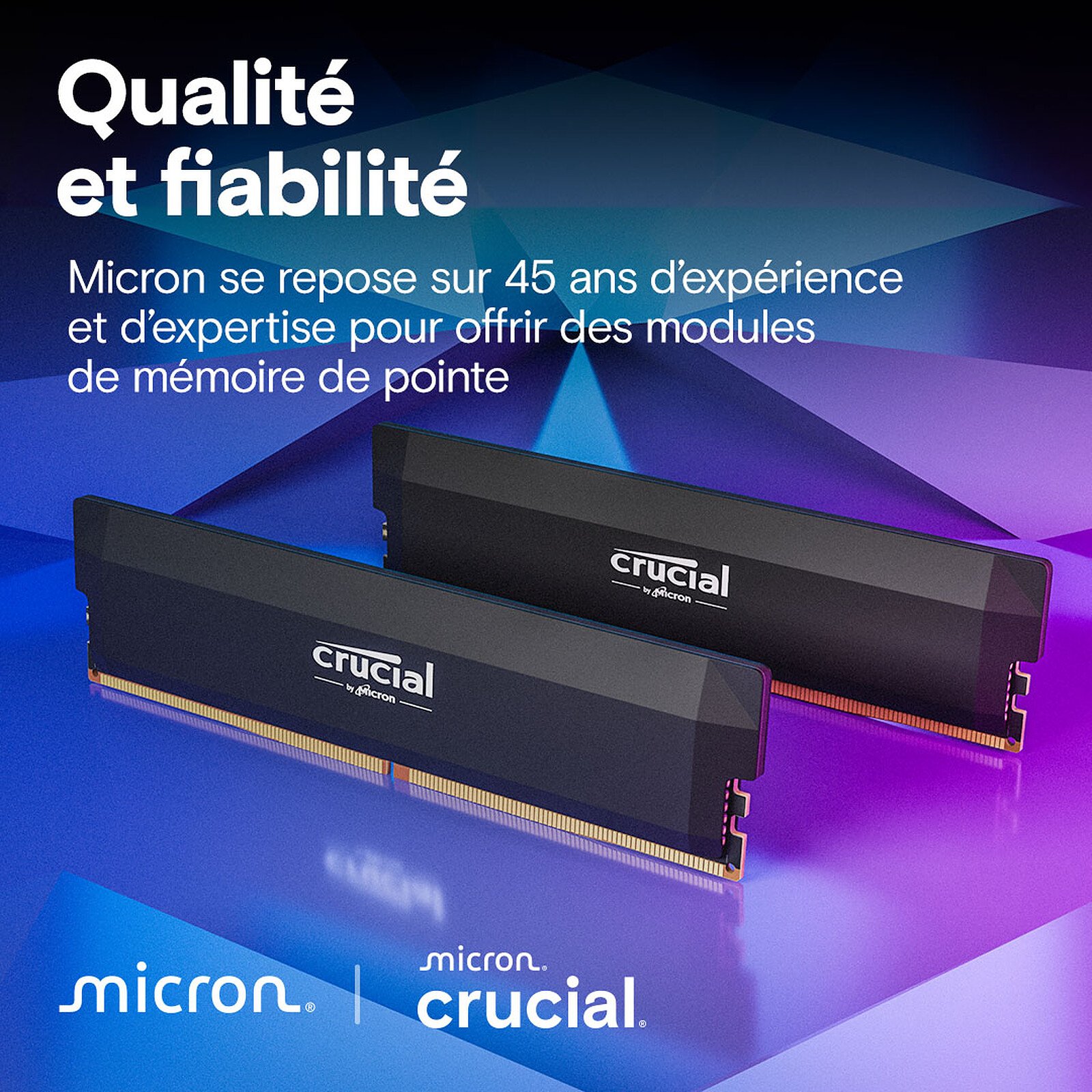 64 Go (2 x 32 Go) Crucial Pro DDR5 Overclocking 6000 MHz CL40 – Image 3