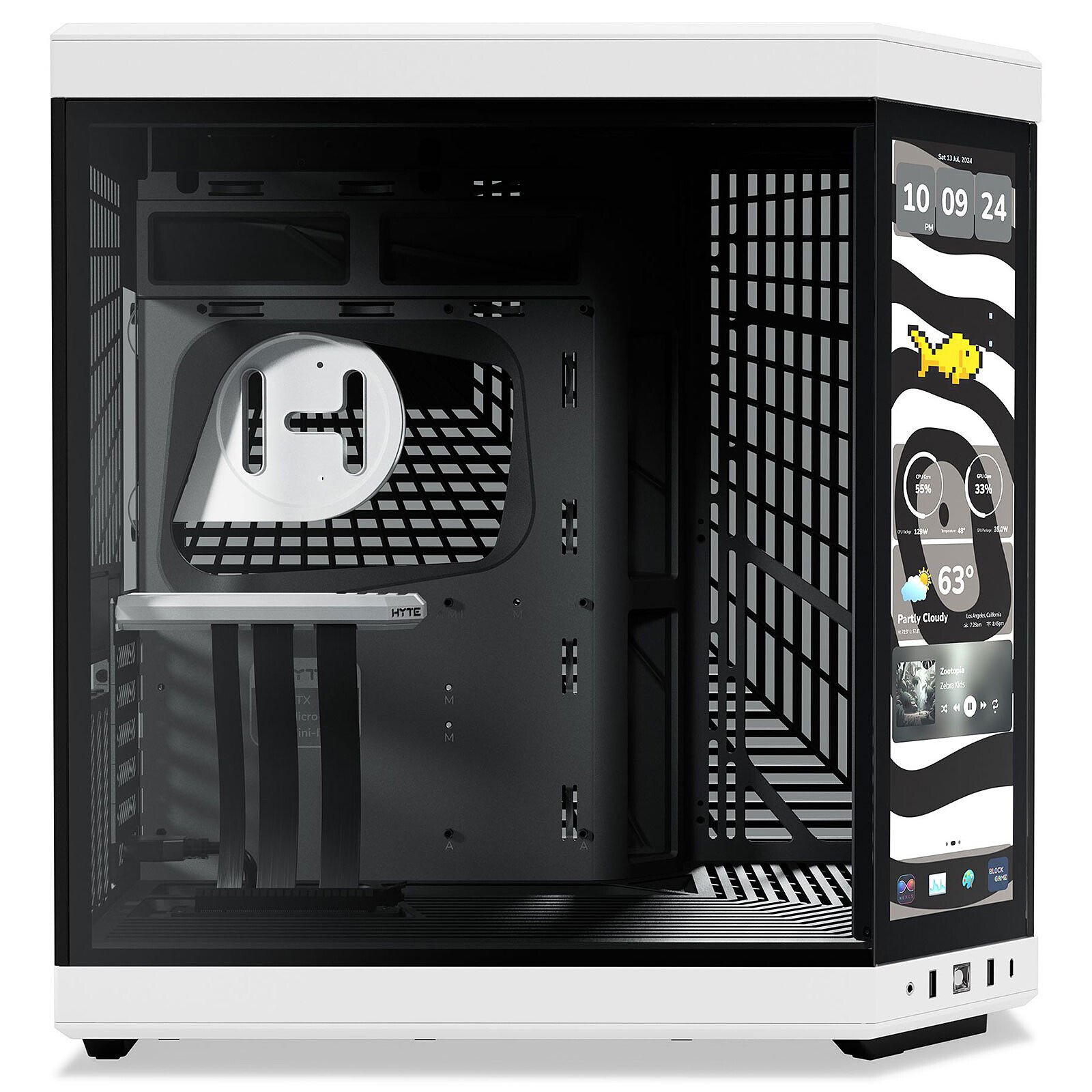 HYTE Y70 TOUCH INFINITE | 14.9" SCREEN | PANDA WHITE BLACK - Image 3