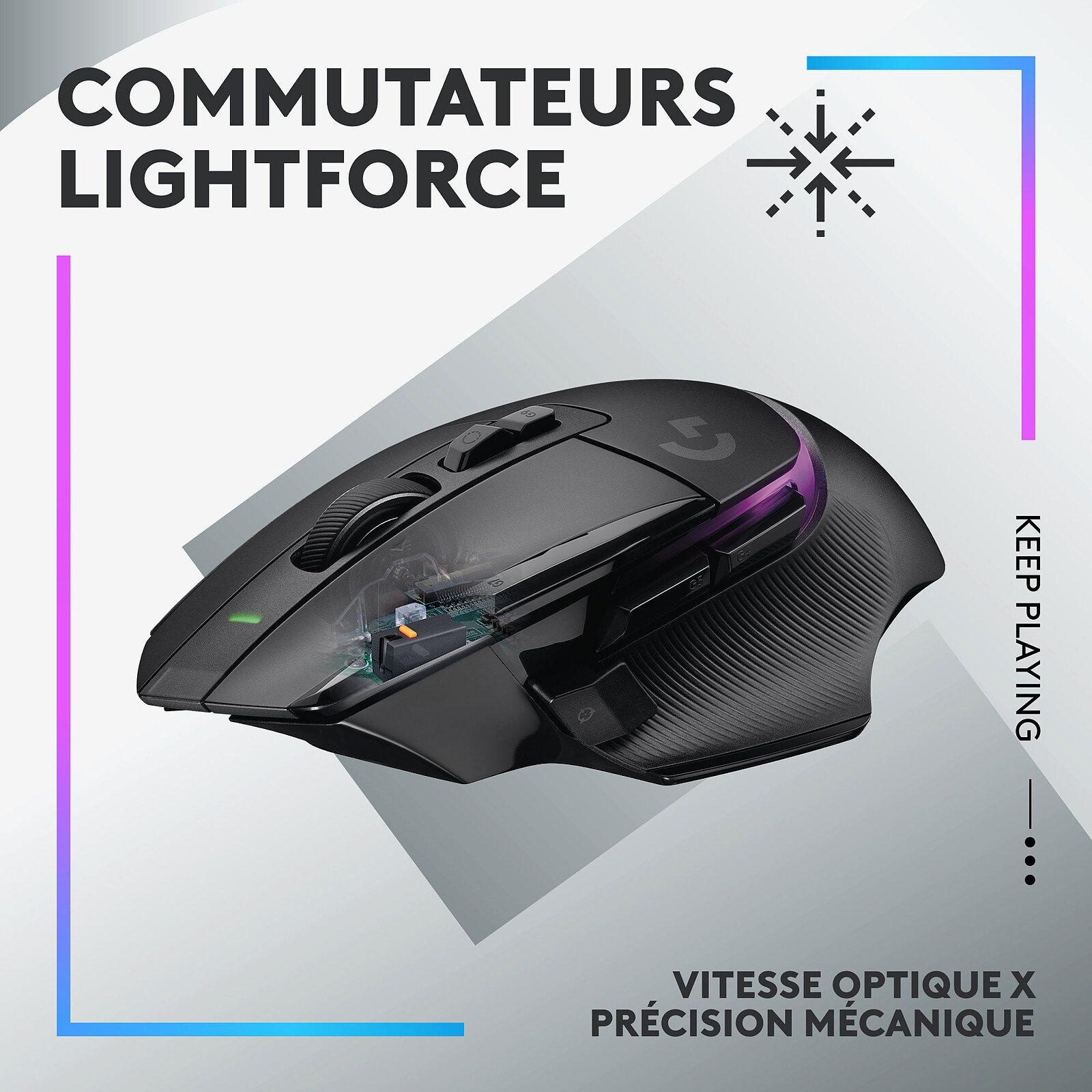 LOGITECH G502 X PLUS LIGHTSPEED RGB WIRELESS GAMING MOUSE BLACK – Image 2