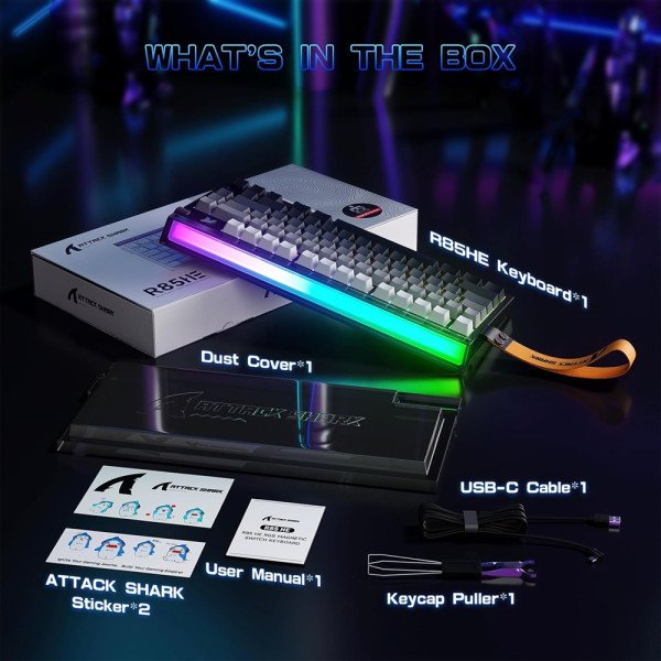 ATTACK SHARK R85 HE | Magnetic Switch | Rapid Trigger Moonlight Night Purple – Image 3