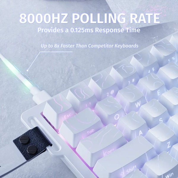 ATTACK SHARK X68 HE | 60% Magnetic Switch Keyboard White Contours – Image 3