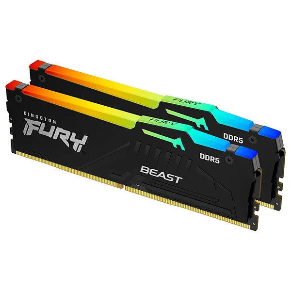KINGSTON FURY BEAST RGB | 64GB (32GB × 2) | DDR5 6400MT/s | CL32 | RGB | BLACK