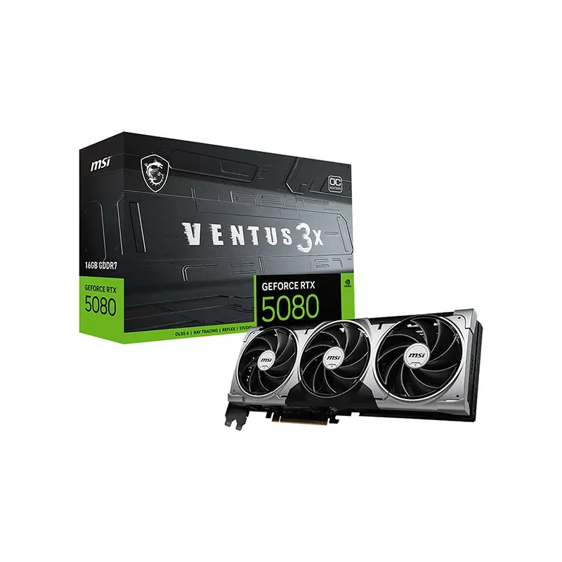 MSI GEFORCE RTX 5080 16G VENTUS 3X OC | 16GB GDDR7 | 256-bit | 2640MHz | PCIe 5.0 | USED BOX