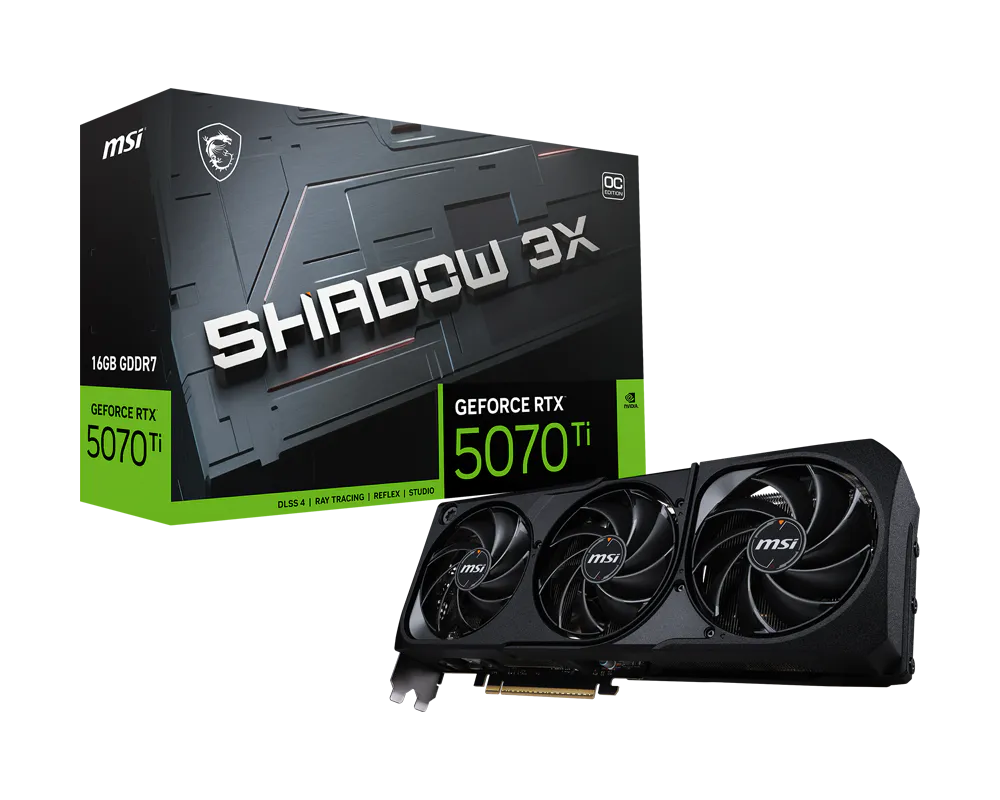 MSI GEFORCE RTX 5070 Ti 16G SHADOW 3X OC | 16GB GDDR7