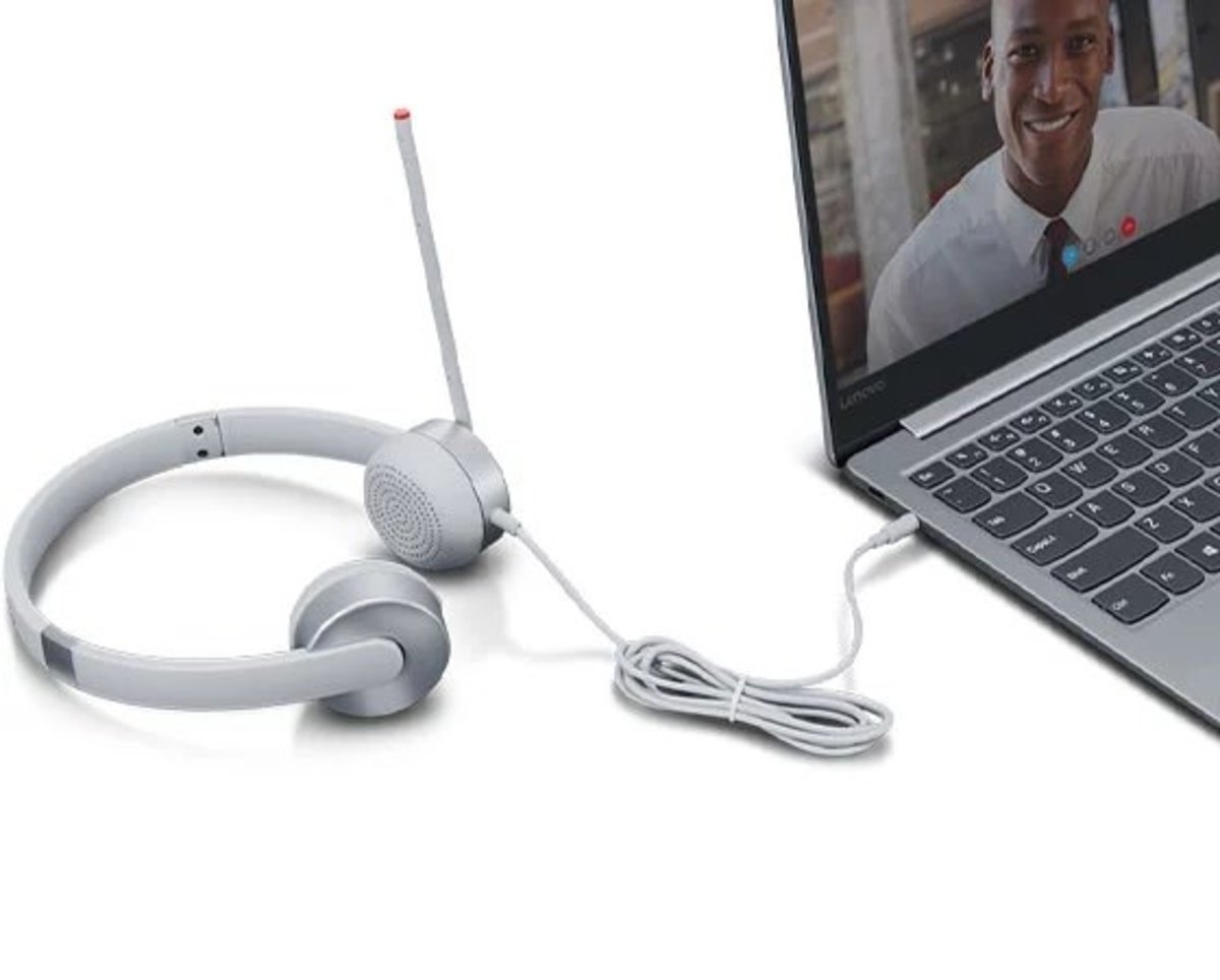 LENOVO 100 STEREO ANALOG HEADSET | CLOUD GREY – Image 5