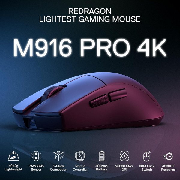 REDRAGON M916 PRO | Wireless Gaming Mouse | 4KHz | – Image 2
